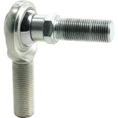 Tritan - 1/4" ID, 2,225 Lb Max Static Cap, Male Spherical Rod End - 1/4-28 RH, 3/8" Shank Diam, 1" Shank Length, Zinc Plated Carbon Steel with PTFE Lined Chrome Steel Raceway - All Tool & Supply