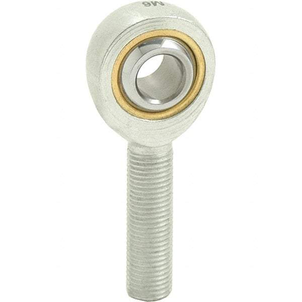 Tritan - 3/4" ID, 3-3/4" Max OD, 11,550 Lb Max Static Cap, Male Spherical Rod End - 3/4-16 RH, 7/8" Shank Diam, 1-3/4" Shank Length, Zinc Plated Carbon Steel with Sintered Oil Impregnated Bronze Raceway - All Tool & Supply