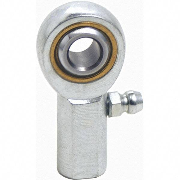 Tritan - 3/4" ID, 3-3/4" Max OD, 11,550 Lb Max Static Cap, Female Spherical Rod End - 3/4-16 UNF RH, 7/8" Shank Diam, 1-9/16" Shank Length, Zinc Plated Carbon Steel with Sintered Oil Impregnated Bronze Raceway - All Tool & Supply