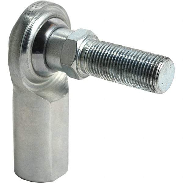 Tritan - 5/8" ID, 9,800 Lb Max Static Cap, Female Spherical Rod End - 5/8-18 UNF RH, 3/4" Shank Diam, 1-3/8" Shank Length, Zinc Plated Carbon Steel with PTFE Lined Chrome Steel Raceway - All Tool & Supply