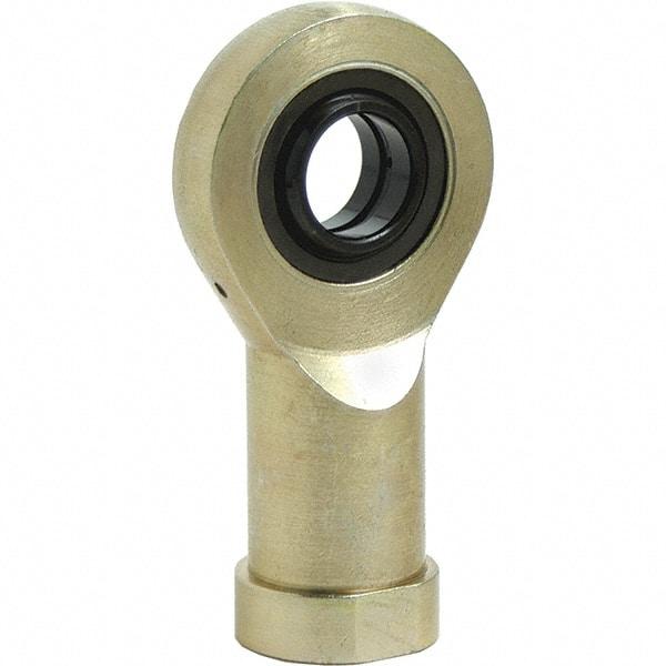 Tritan - 0.315" ID, 1.6535" Max OD, 2,900 Lb Max Static Cap, Female Spherical Rod End - M8 LH, 0.315" Shank Diam, 0.5906" Shank Length, Zinc Plated Carbon Steel with 52100/MoS2 Coated Raceway - All Tool & Supply