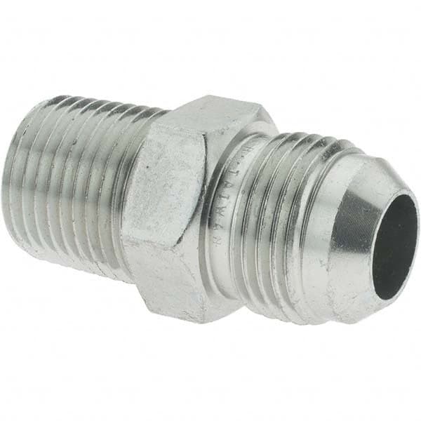 Parker - 5/8" Tube OD x 1/2-14 Male NPT 37° Steel Flared Tube Straight Thread Connector - All Tool & Supply