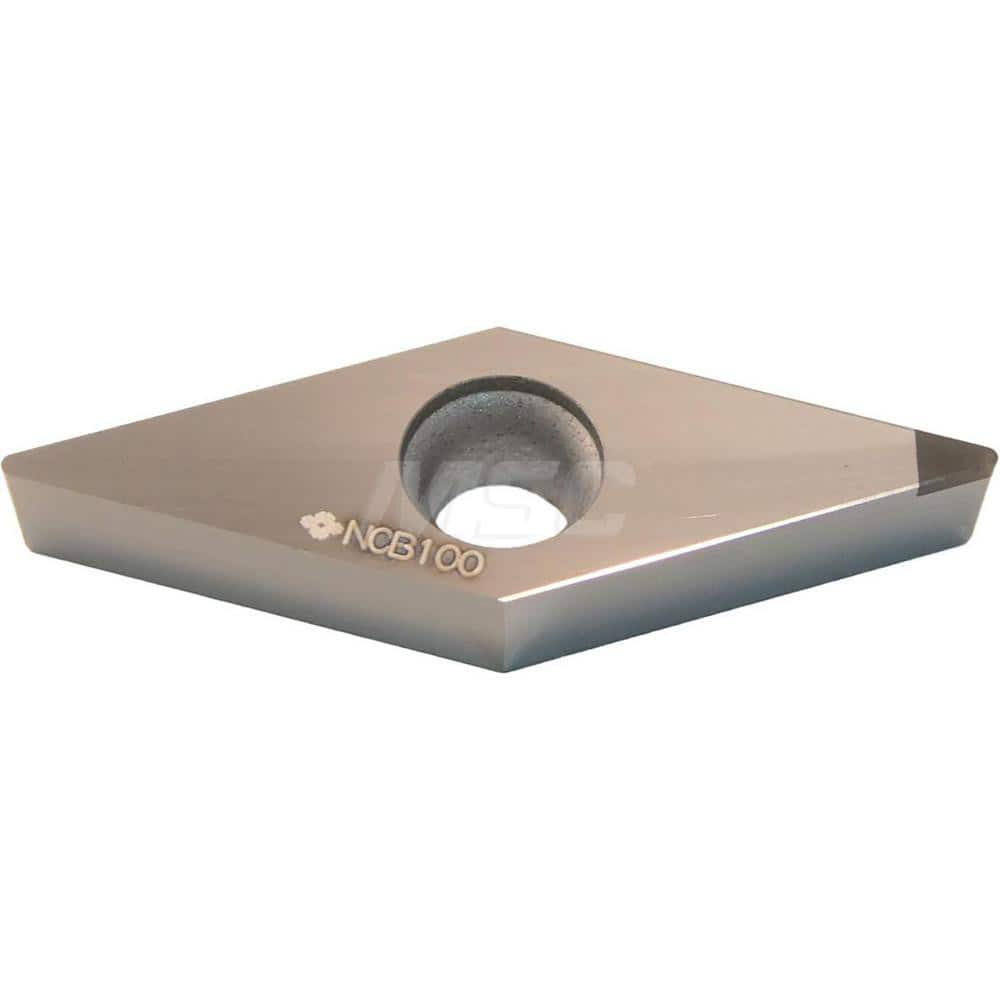 Turning Insert:  NUVBGA221 NCB100,  Cubic Boron Nitride Uncoated Finish,  Neutral,  0.0984″ Long,  0.0157″ Corner Radius,  35.0 &deg N/A Diamond,  Series  NCB100