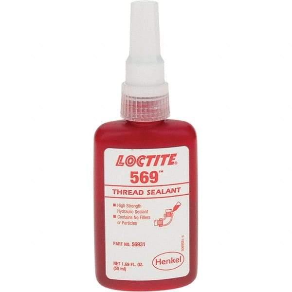 Loctite - 50 mL Bottle, Red Low Strength Threadlocker - Series 569 - All Tool & Supply