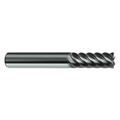 5/16" Dia. - 2-1/2" OAL - 45° Helix Bright Carbide End Mill - 6 FL - All Tool & Supply