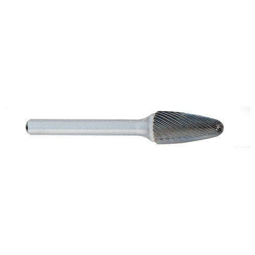 ‎SG-1 -6mm × 16mm LOC × 6mm Shank × 50mm OAL Pointed Tree Carbide Medium Right Hand Spiral Burr - All Tool & Supply