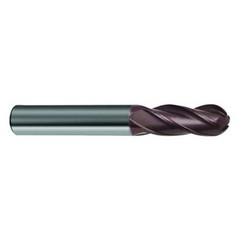 7/16" Dia. - 2-3/4" OAL 4 FL Variable Helix Nano-A Carbide Ball Nose End Mill - All Tool & Supply