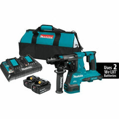 Makita - 36 Volt 1-1/8" SDS Plus Chuck Cordless Rotary Hammer - 5000 BPM, 0 to 980 RPM, Reversible - All Tool & Supply