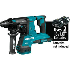 Makita - 36 Volt 1-1/8" SDS Plus Chuck Cordless Rotary Hammer - 5000 BPM, 0 to 980 RPM, Reversible - All Tool & Supply