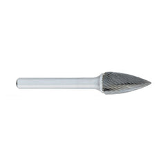 ‎SG-3 -9mm × 19mm LOC × 6mm Shank × 50mm OAL Pointed Tree Carbide Medium Right Hand Spiral Burr - All Tool & Supply