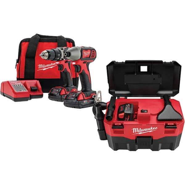 Milwaukee Tool - Cordless Tool Combination Kits Voltage: 18 Tools: Compact Drill/Driver; Impact Driver - All Tool & Supply
