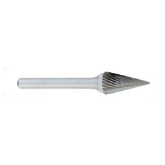 ‎SM-3 -6mm × 25mm LOC × 6mm Shank × 50mm OAL Pointed Cone Carbide Medium Right Hand Spiral Burr - All Tool & Supply