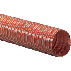 Duct Hose: Silicone, 10″ ID, 2.2 Hg Vac Rating, 11 psi 12' Long, -65 ° F, Red