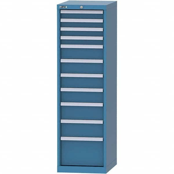 LISTA - 11 Drawer, 45 Compartment Bright Blue Steel Modular Storage Cabinet - All Tool & Supply