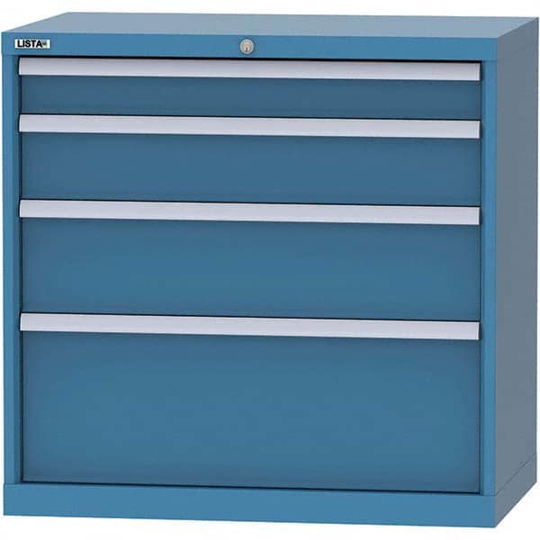 LISTA - 4 Drawer, 84 Compartment Bright Blue Steel Modular Storage Cabinet - All Tool & Supply