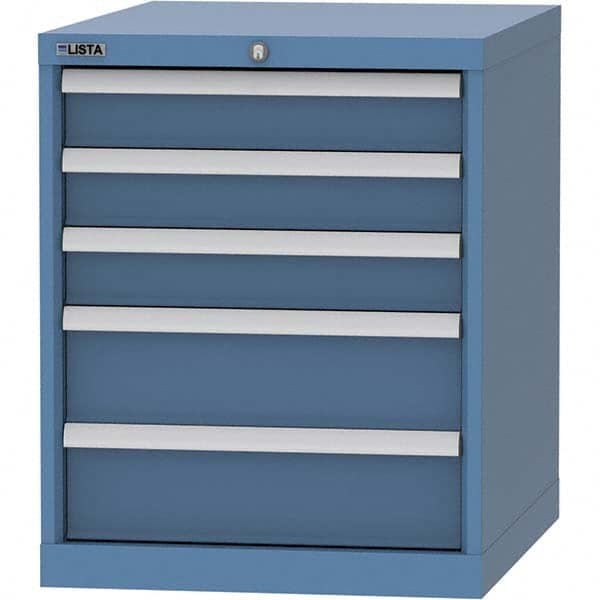 LISTA - 5 Drawer, 99 Compartment Bright Blue Steel Modular Storage Cabinet - All Tool & Supply