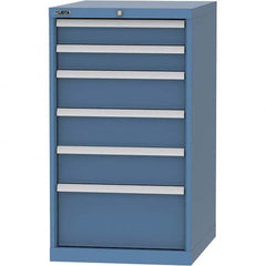 LISTA - 6 Drawer, 99 Compartment Bright Blue Steel Modular Storage Cabinet - All Tool & Supply