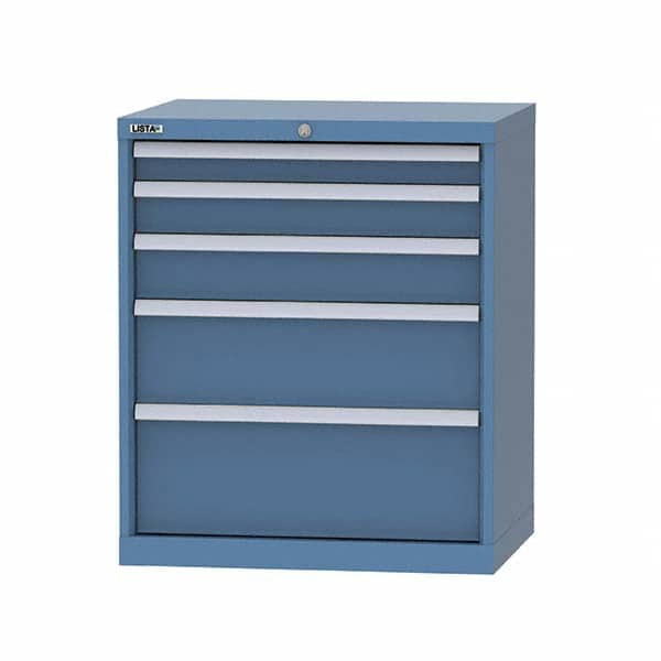 LISTA - 5 Drawer, 124 Compartment Bright Blue Steel Modular Storage Cabinet - All Tool & Supply