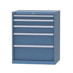 LISTA - 5 Drawer, 124 Compartment Bright Blue Steel Modular Storage Cabinet - All Tool & Supply