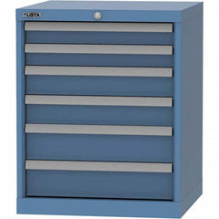 LISTA - 6 Drawer, 84 Compartment Bright Blue Steel Modular Storage Cabinet - All Tool & Supply