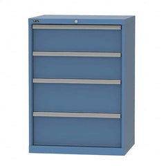 LISTA - 4 Drawer, 124 Compartment Bright Blue Steel Modular Storage Cabinet - All Tool & Supply