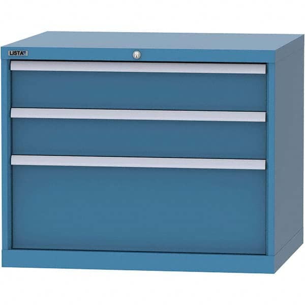 LISTA - 3 Drawer, 84 Compartment Bright Blue Steel Modular Storage Cabinet - All Tool & Supply