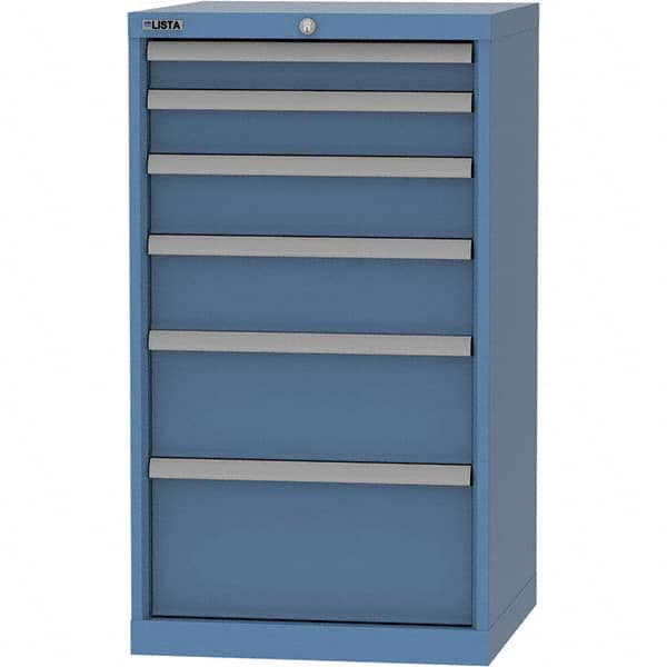 LISTA - 6 Drawer, 84 Compartment Bright Blue Steel Modular Storage Cabinet - All Tool & Supply