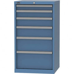 LISTA - 6 Drawer, 84 Compartment Bright Blue Steel Modular Storage Cabinet - All Tool & Supply