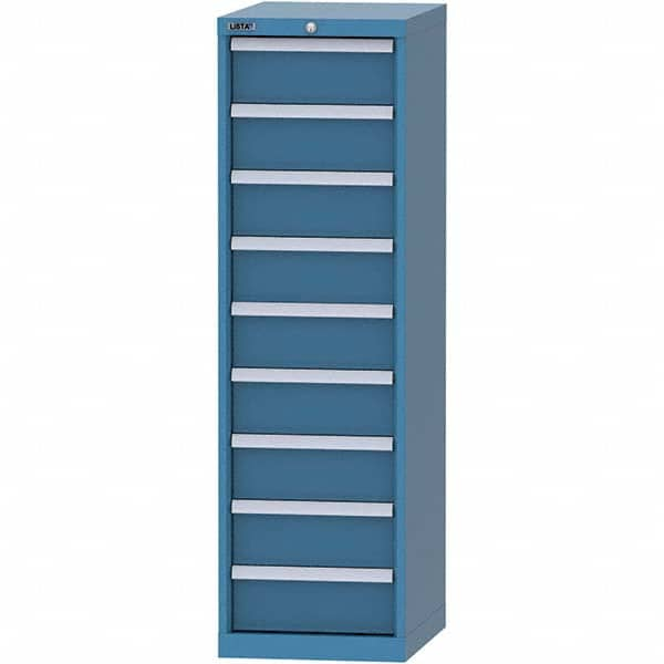 LISTA - 9 Drawer, 45 Compartment Bright Blue Steel Modular Storage Cabinet - All Tool & Supply