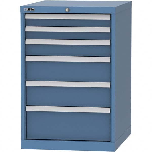 LISTA - 6 Drawer, 99 Compartment Bright Blue Steel Modular Storage Cabinet - All Tool & Supply