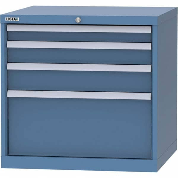 LISTA - 4 Drawer, 45 Compartment Bright Blue Steel Modular Storage Cabinet - All Tool & Supply