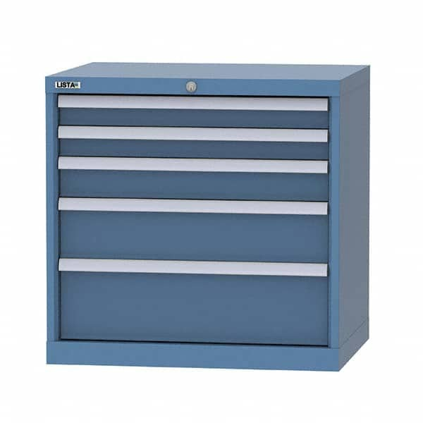 LISTA - 4 Drawer, 124 Compartment Bright Blue Steel Modular Storage Cabinet - All Tool & Supply