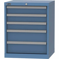 LISTA - 5 Drawer, 84 Compartment Bright Blue Steel Modular Storage Cabinet - All Tool & Supply