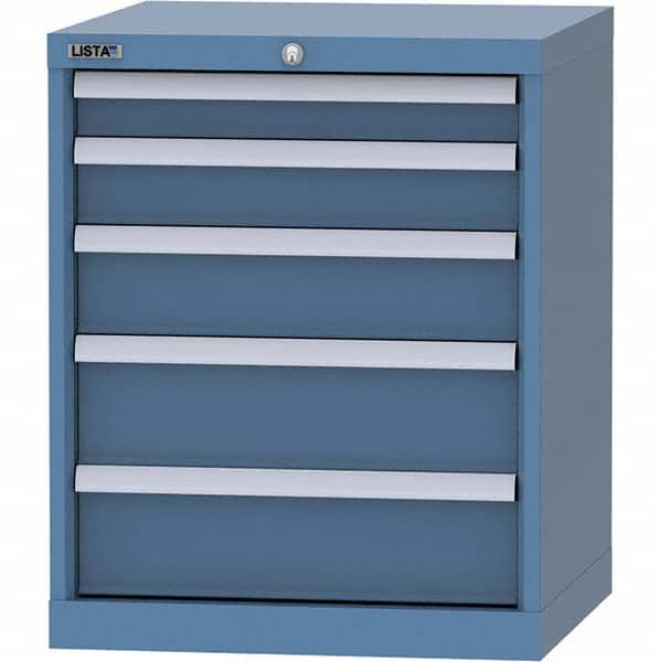 LISTA - 5 Drawer, 84 Compartment Bright Blue Steel Modular Storage Cabinet - All Tool & Supply