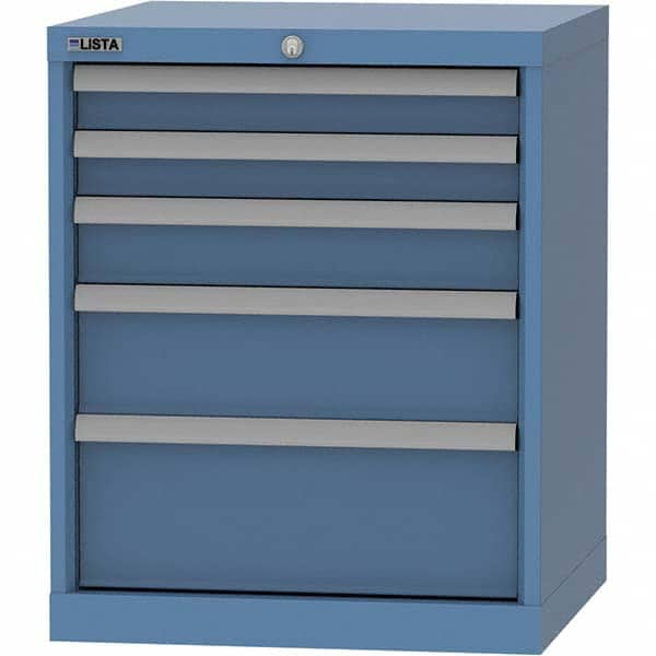 LISTA - 5 Drawer, 84 Compartment Bright Blue Steel Modular Storage Cabinet - All Tool & Supply