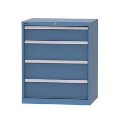 LISTA - 4 Drawer, 124 Compartment Bright Blue Steel Modular Storage Cabinet - All Tool & Supply