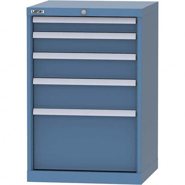 LISTA - 5 Drawer, 84 Compartment Bright Blue Steel Modular Storage Cabinet - All Tool & Supply