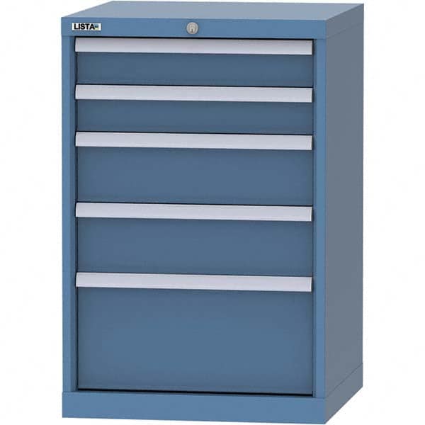 LISTA - 5 Drawer, 84 Compartment Bright Blue Steel Modular Storage Cabinet - All Tool & Supply