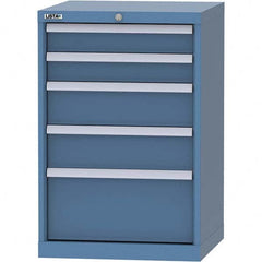 LISTA - 5 Drawer, 84 Compartment Bright Blue Steel Modular Storage Cabinet - All Tool & Supply