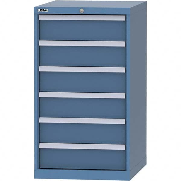 LISTA - 6 Drawer, 99 Compartment Bright Blue Steel Modular Storage Cabinet - All Tool & Supply