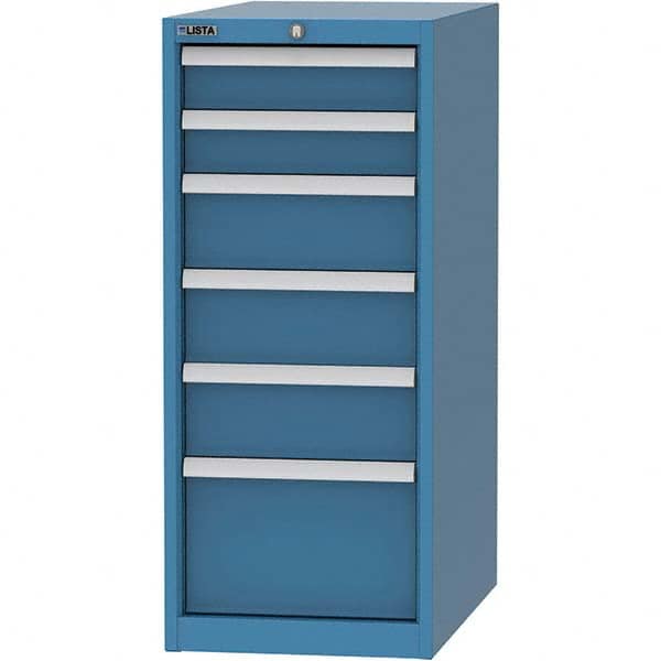 LISTA - 6 Drawer, 45 Compartment Bright Blue Steel Modular Storage Cabinet - All Tool & Supply