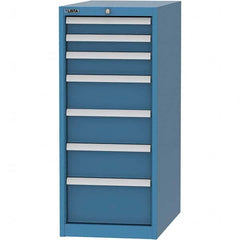 LISTA - 7 Drawer, 45 Compartment Bright Blue Steel Modular Storage Cabinet - All Tool & Supply