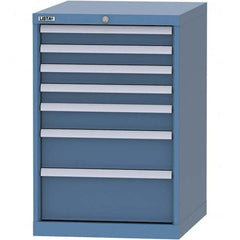 LISTA - 7 Drawer, 99 Compartment Bright Blue Steel Modular Storage Cabinet - All Tool & Supply