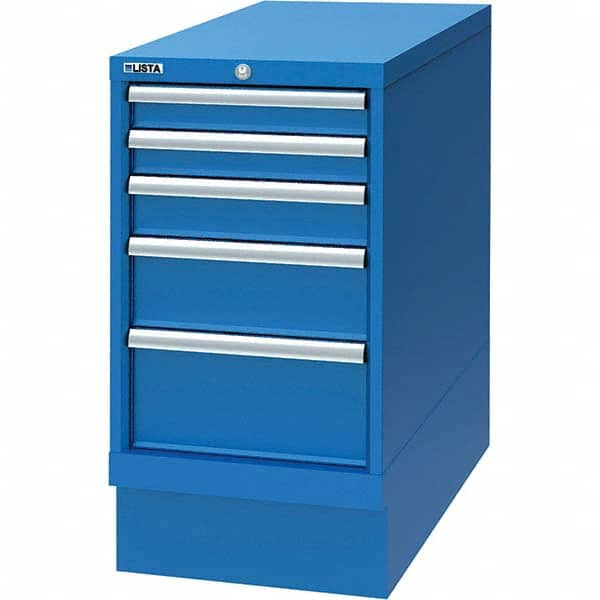 LISTA - 5 Drawer, 24 Compartment Bright Blue Steel Modular Storage Cabinet - All Tool & Supply