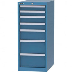 LISTA - 7 Drawer, 45 Compartment Bright Blue Steel Modular Storage Cabinet - All Tool & Supply