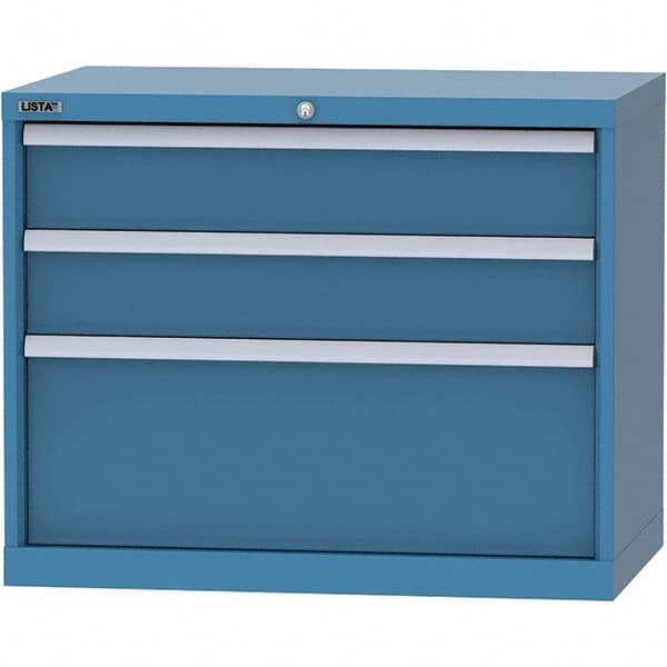 LISTA - 3 Drawer, 84 Compartment Bright Blue Steel Modular Storage Cabinet - All Tool & Supply