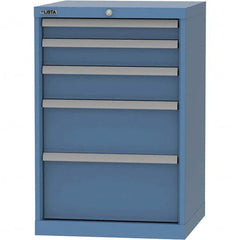 LISTA - 5 Drawer, 84 Compartment Bright Blue Steel Modular Storage Cabinet - All Tool & Supply