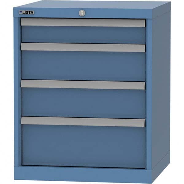 LISTA - 4 Drawer, 84 Compartment Bright Blue Steel Modular Storage Cabinet - All Tool & Supply