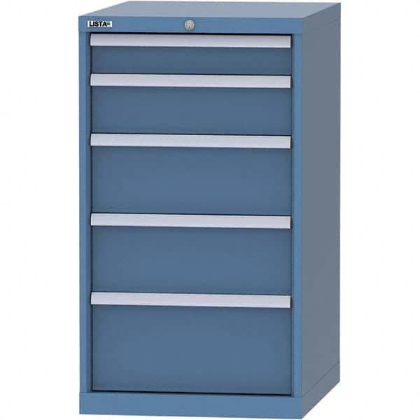 LISTA - 5 Drawer, 99 Compartment Bright Blue Steel Modular Storage Cabinet - All Tool & Supply