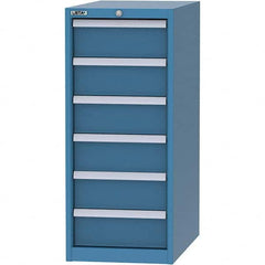 LISTA - 6 Drawer, 45 Compartment Bright Blue Steel Modular Storage Cabinet - All Tool & Supply